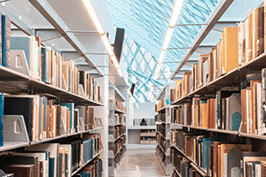 Photo of a peaceful libray by Shunya Koide